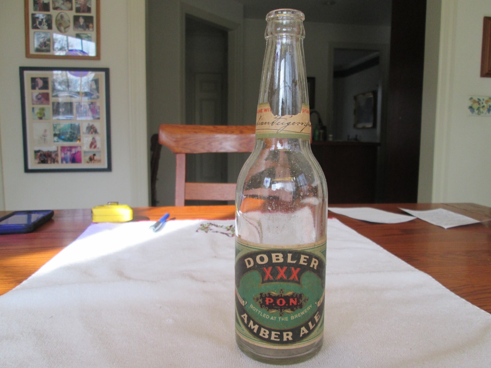 Antique Crown Top Labeled Beer Bottle