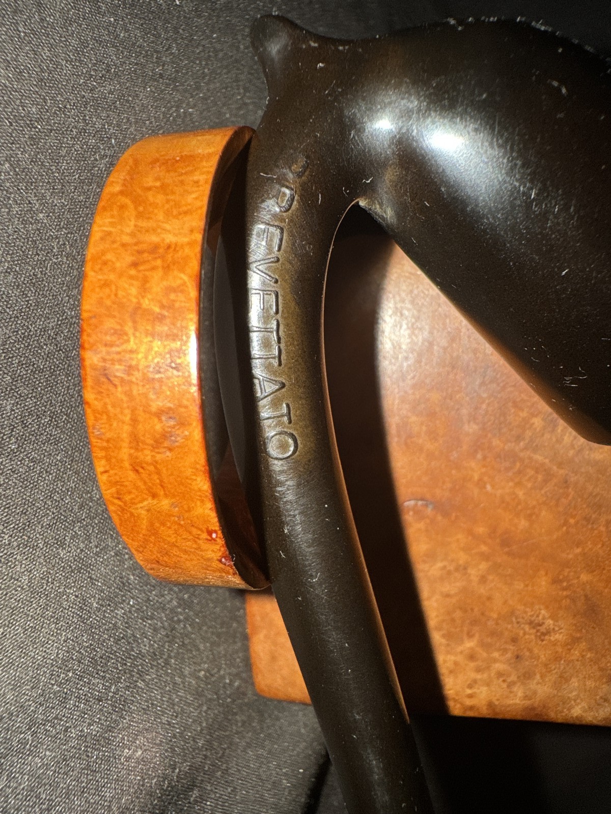 Brebbia Italy Brevettato Churchwarden - One-Piece Ebonite Vulcanite Estate Pipe, Brebbia Italy Brevettato Churchwarden - One-Piece Ebonite Vulcanite Estate Pipe,