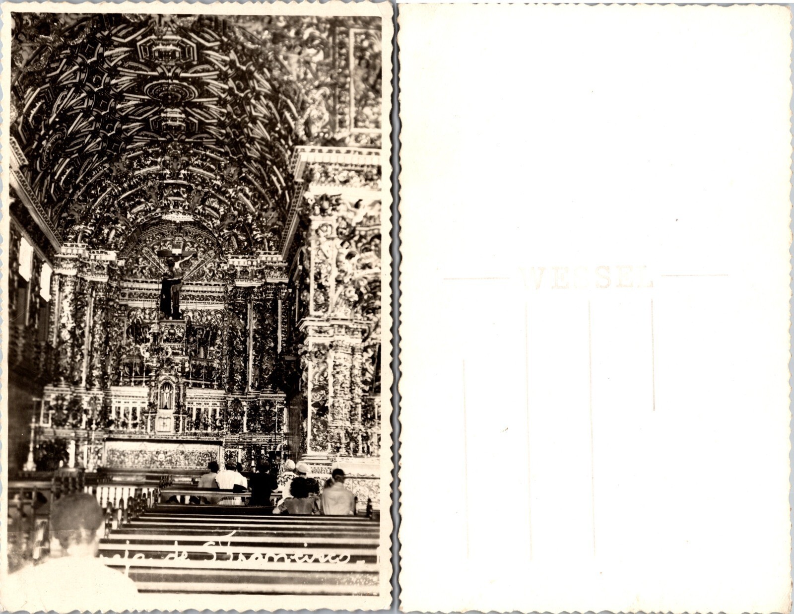 RPPC Ornate Church Interior Real Postcard