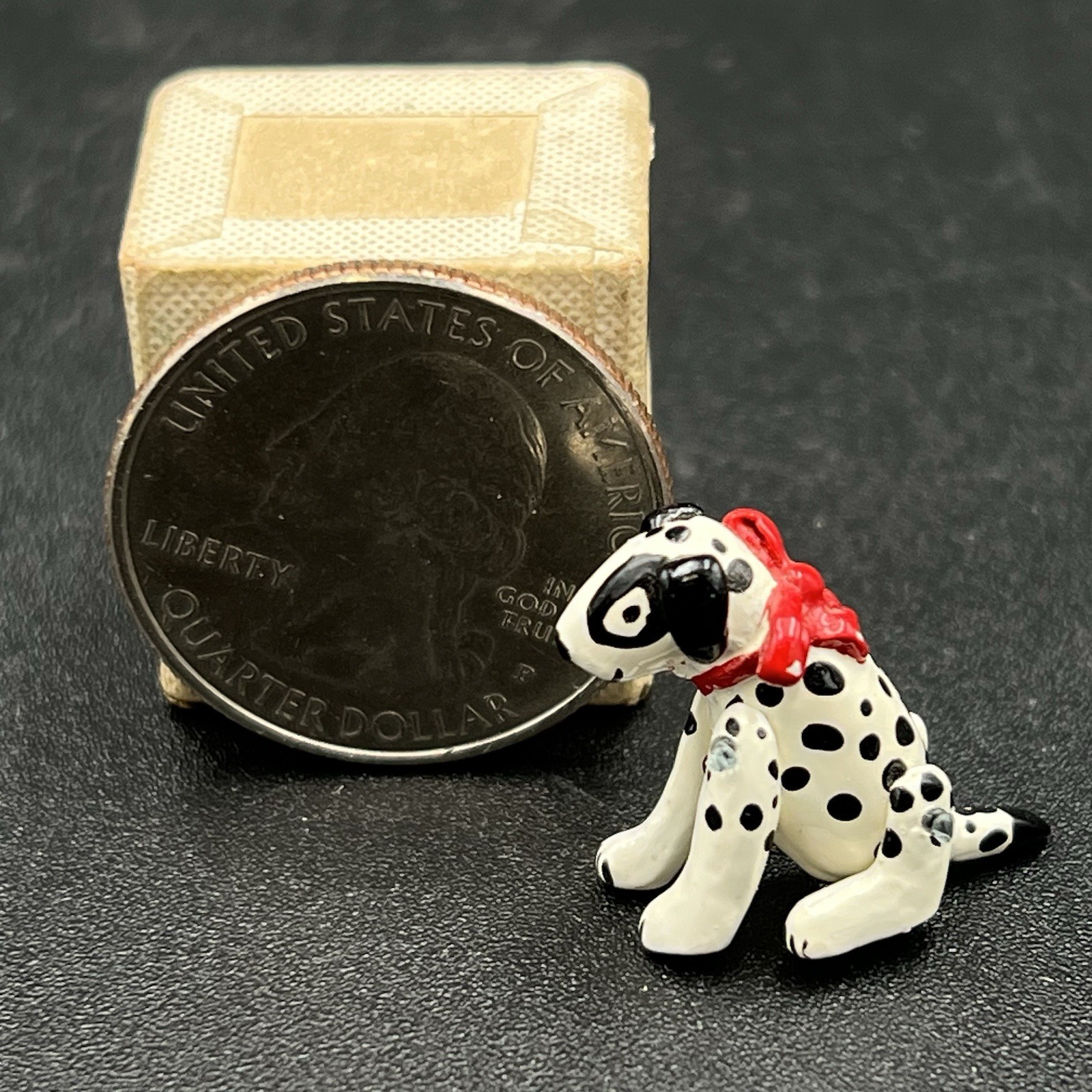 Vintage 1:12 Miniature Dollhouse Jointed Metal Dalmatian Puppy Dog Warwick?