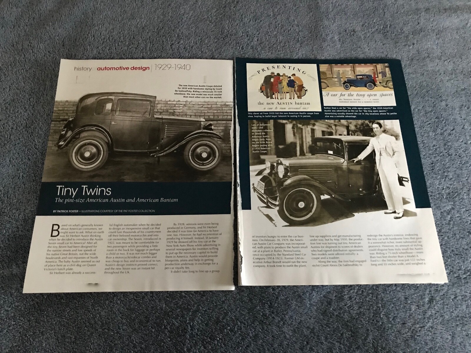 1929-1940 American Austin & Bantam Vintage History Info Article \