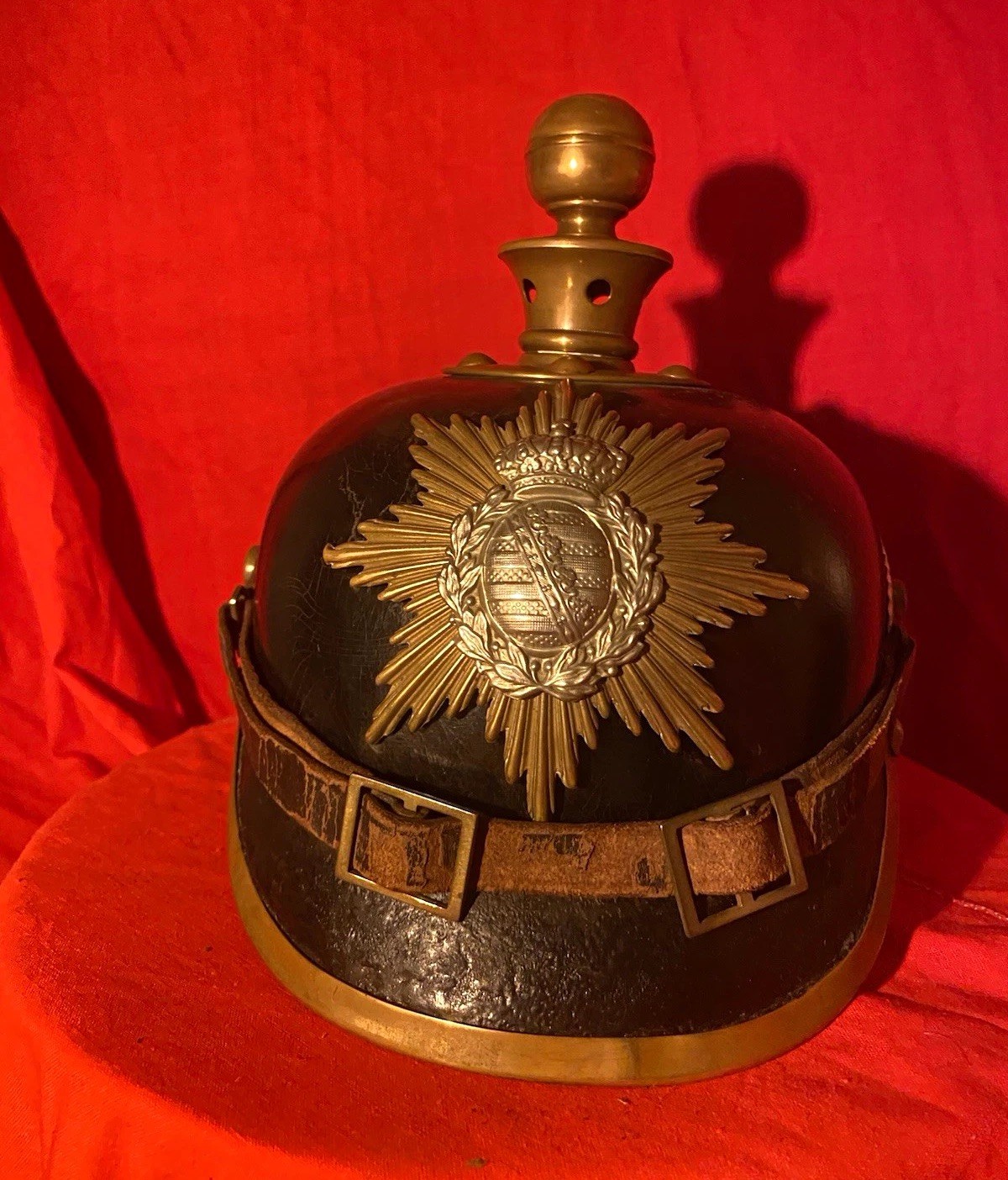 WWI WW1 RARE MINTY German Saxon Artillery Helmet Pickelhaube  