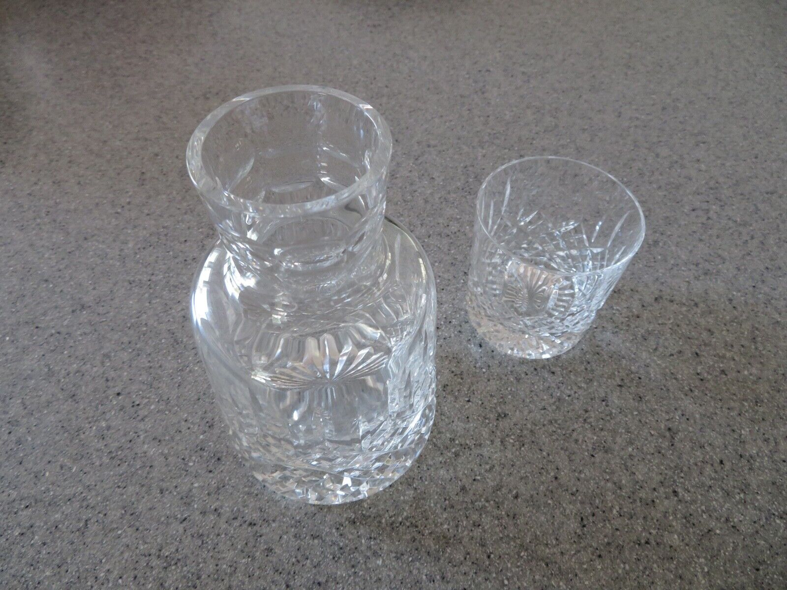 Vintage STUART CRYSTAL ritzy bedside water carafe and glass CAMBRIDGE pattern?