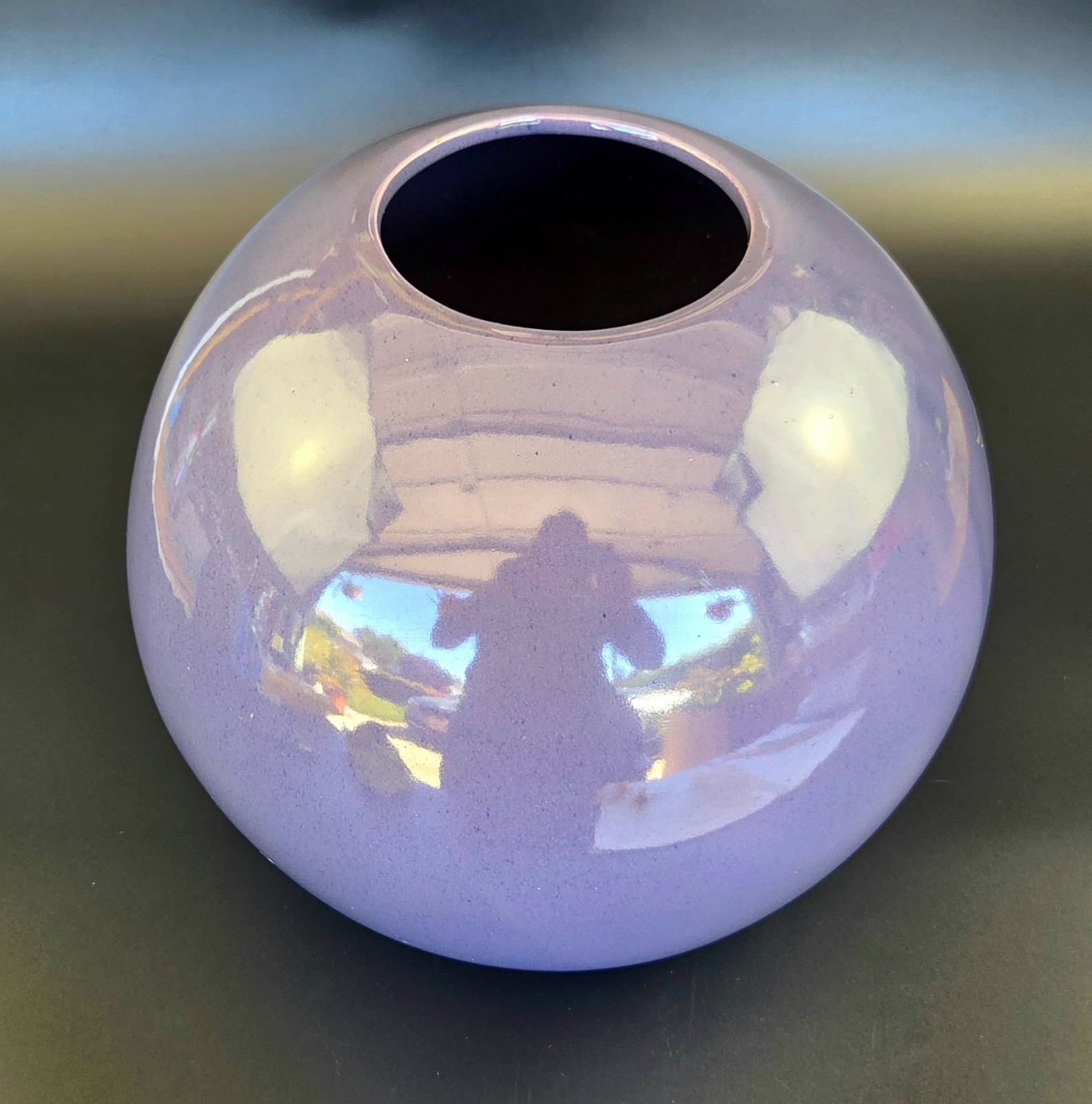 Vintage Haeger USA Spherical Vase– Art Pottery – Lavender 