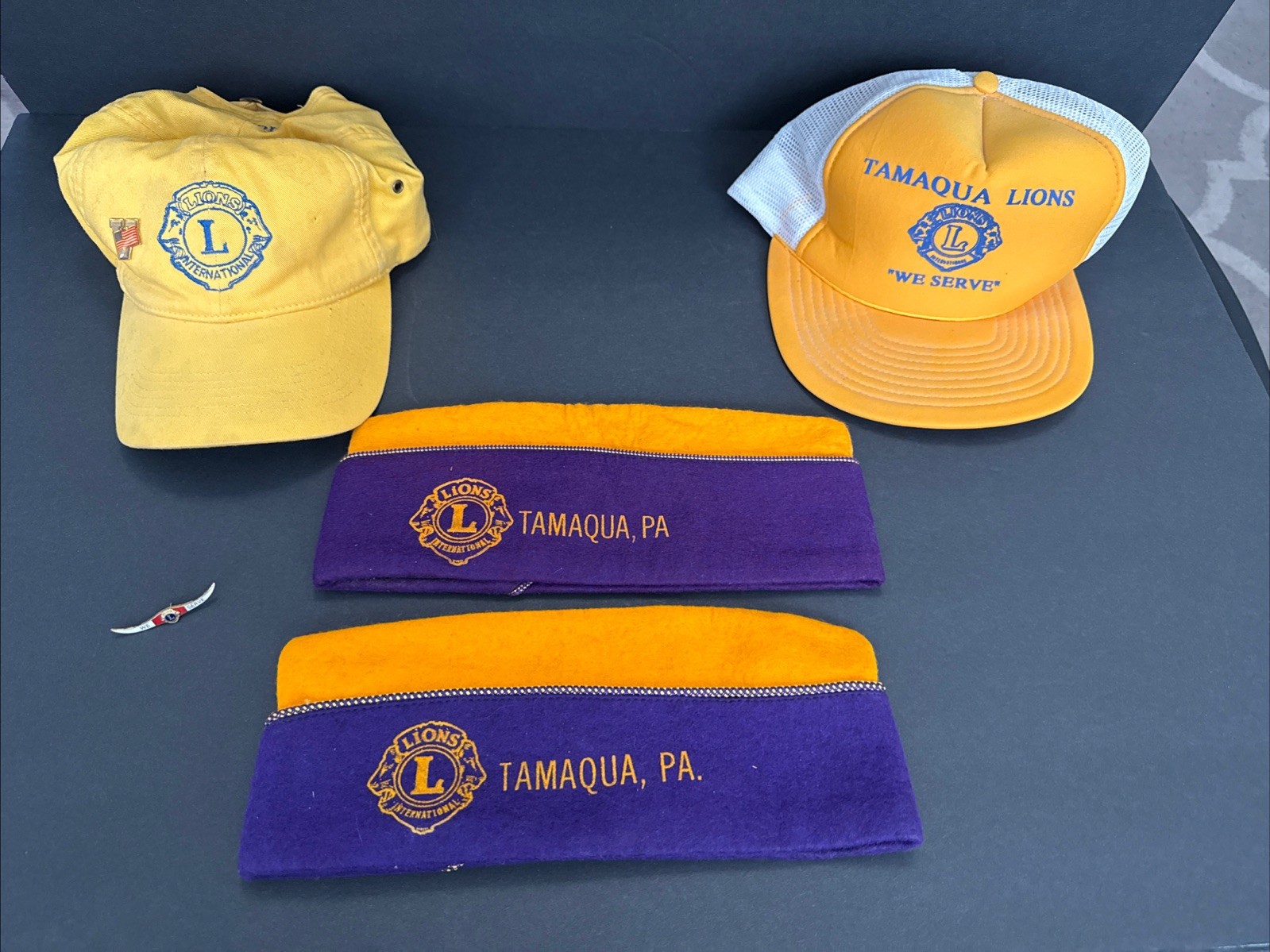 Vintage Hat Lot Tamaqua Pa Lions International 