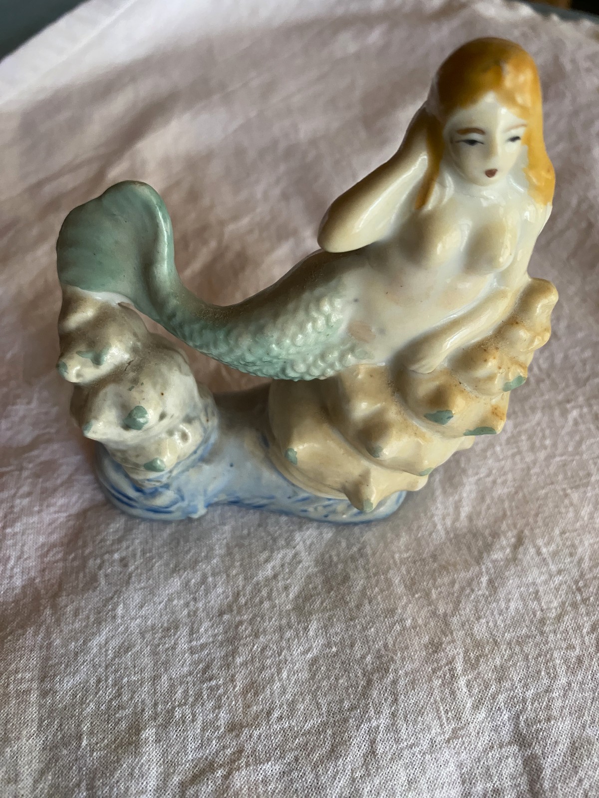 Vintage Ceramic Mermaid Statue 1947 Occupied Japan