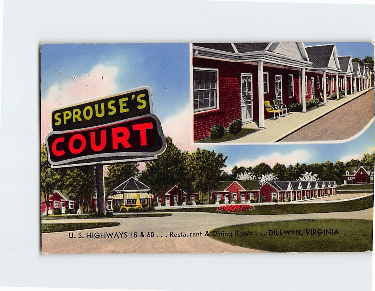Postcard Sprouse\'s Tourist Court, Dillwyn, Virginia
