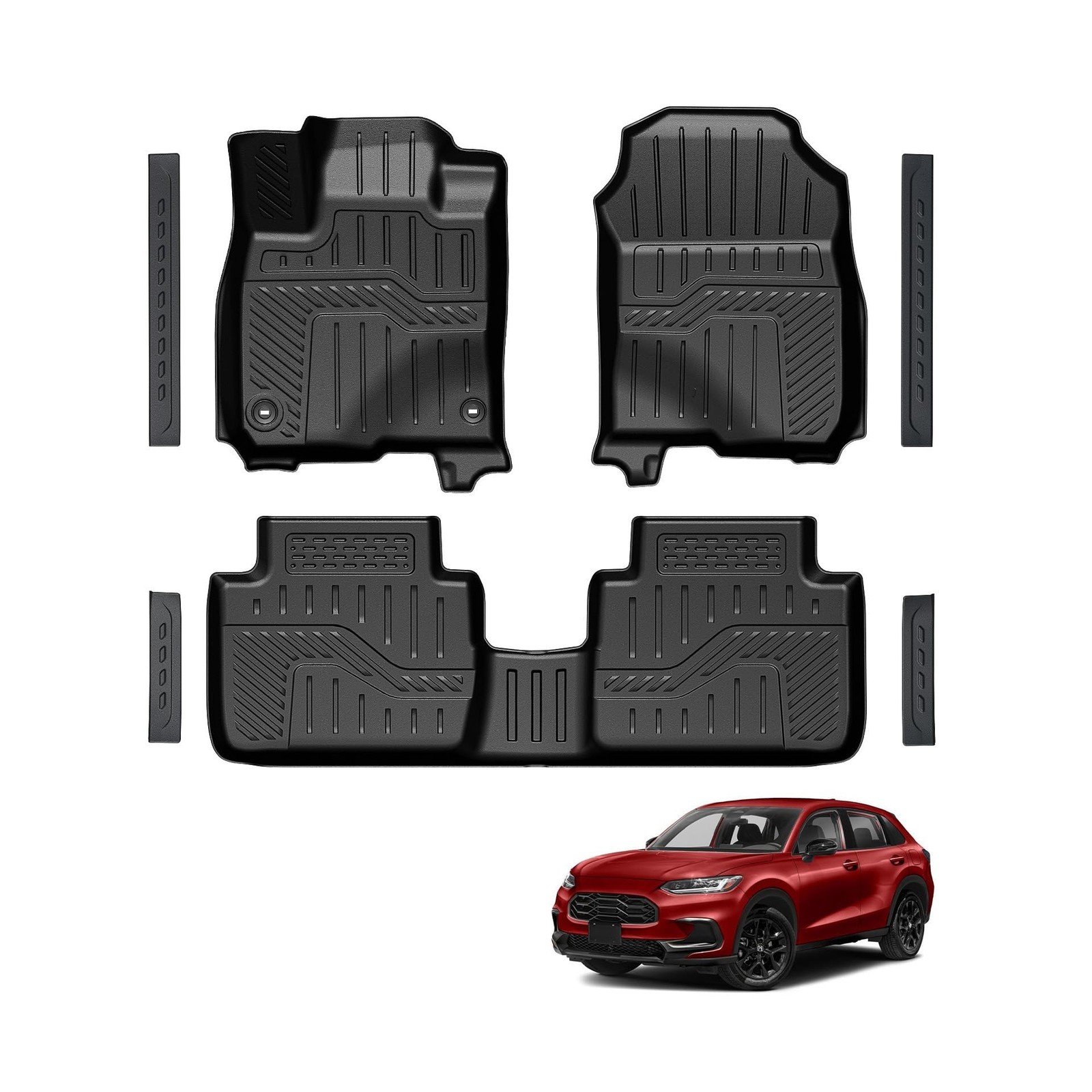 Floor Mats for 2023-2026 2027 Honda HR-V (Include Hybrid), TPE All Weather Du...