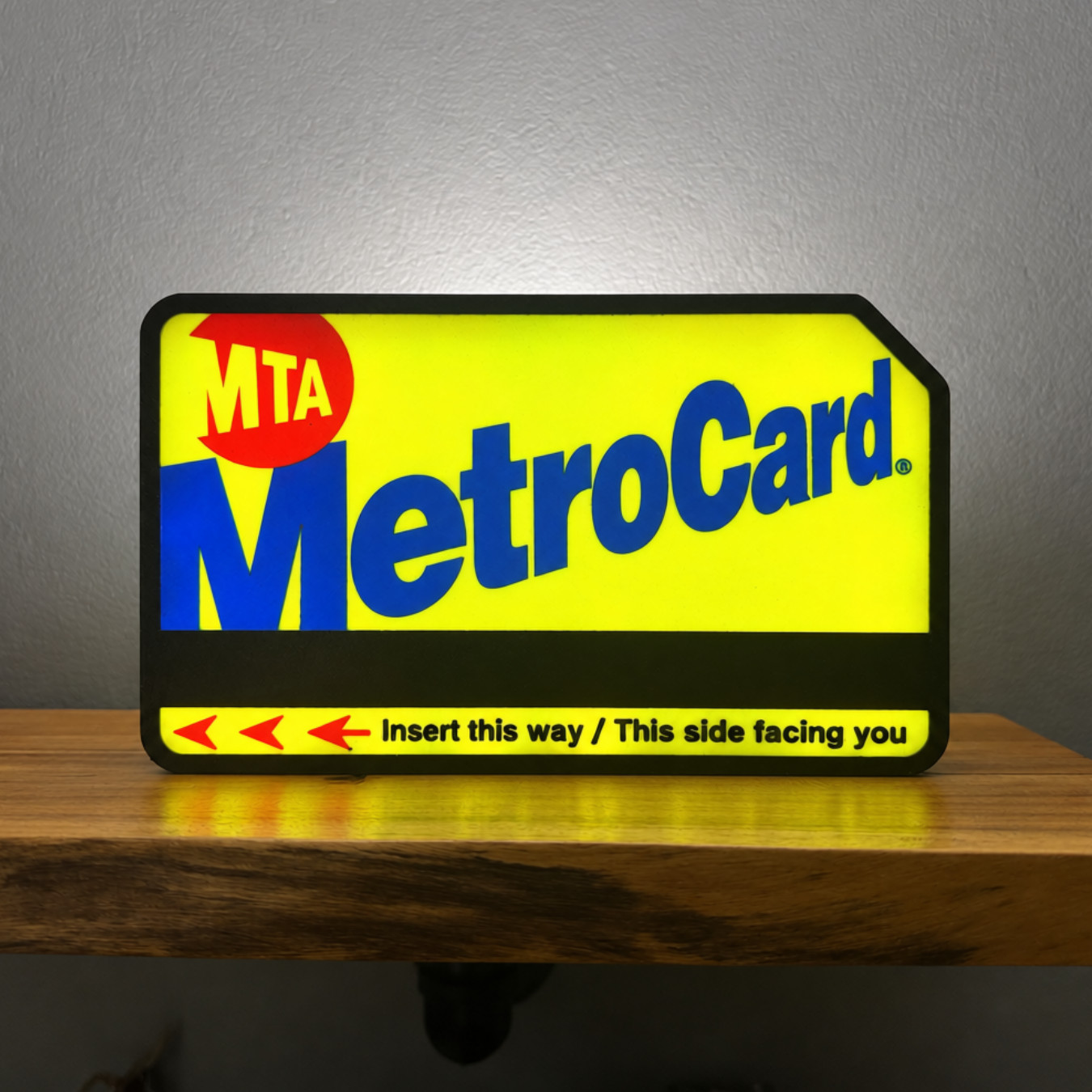 NYC MetroCard light, New York subway light, MetroCard decor, NYC transit decor,