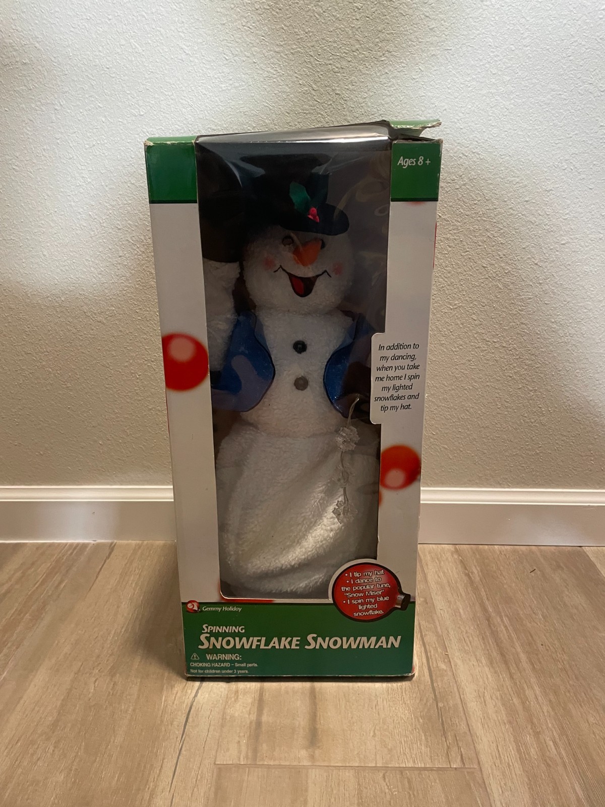 Gemmy 2002 Snowflake Spinning Snowman Animated Snowmiser Christmas Decoration