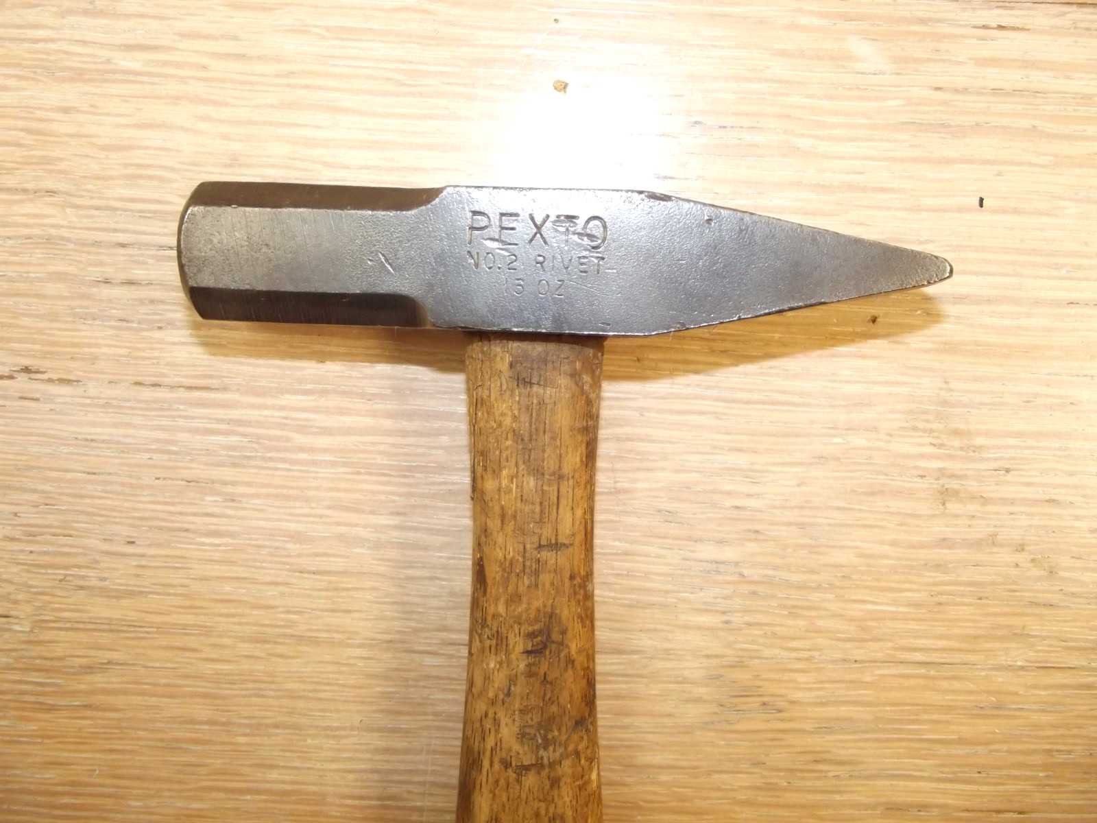 Vintage PEXTO No. 2 Cross Peen Rivet Hammer 16 oz Original Metalworking Tool
