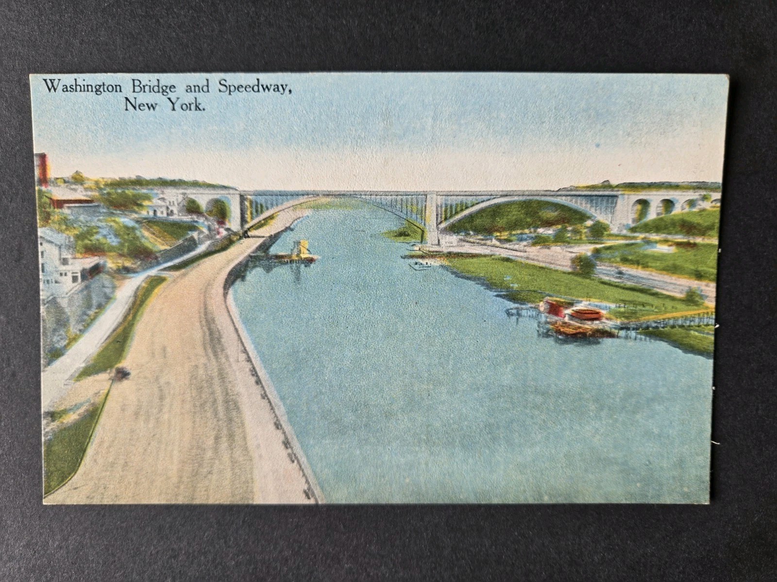 Washington Bridge & Speedway New York Harlem River Postcard c.1907-1915 Washington Bridge & Speedway New York Harlem River Postcard c.1907-1915
