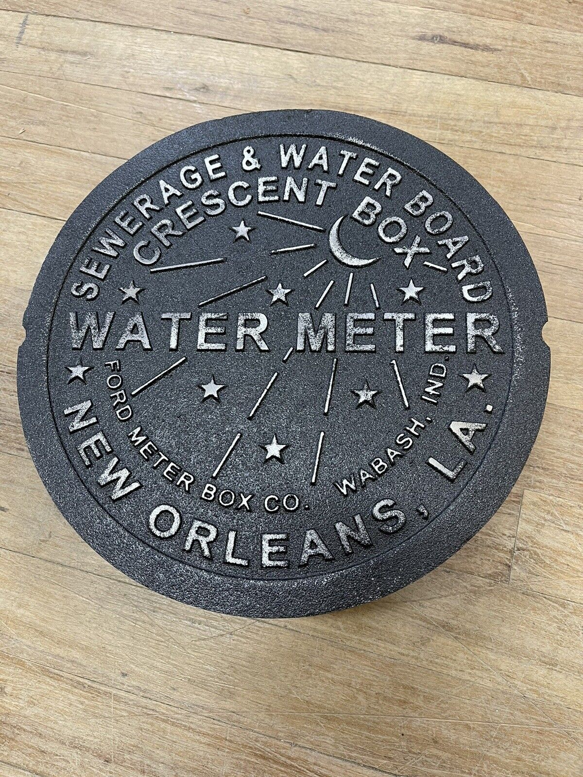 NEW ORLEANS WATER METER BOX COVER ORIGINAL GENUINE CAST IRON MADE IN USA 