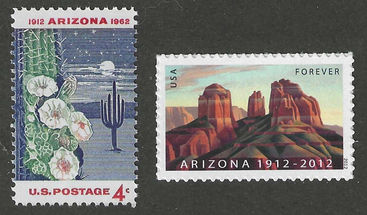 ARIZONA STATEHOOD - SET OF 2 U.S. POSTAGE STAMPS - MINT CONDITION