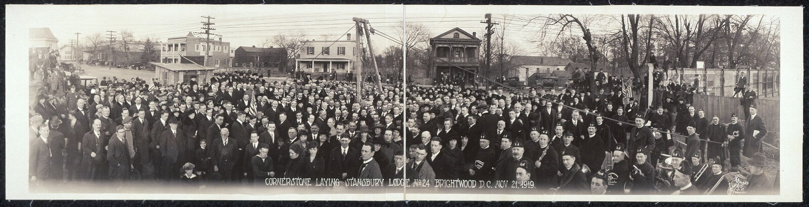 1919 Panoramic: Cornerstone laying,Stansbury Lodge No. 24,Brightwood,Wash. DC