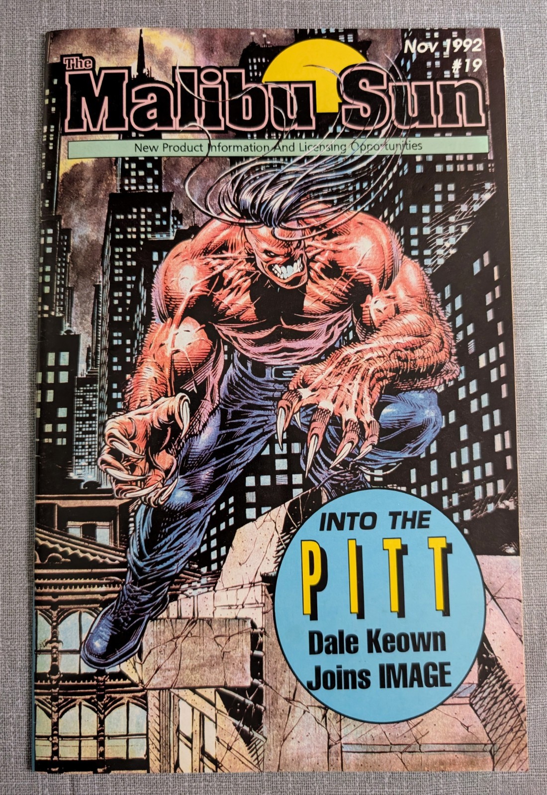 MALIBU SUN 19 1ST PITT COVER DALE KEOWN EX-MUTANTS MALIBU PREVIEW 1992 FN/NM MALIBU SUN 19 1ST PITT COVER DALE KEOWN EX-MUTANTS MALIBU PREVIEW 1992 FN/NM