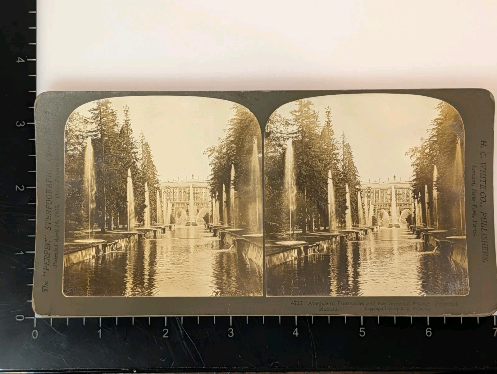 1901 H.C. White Peterhof Imperial Palace Fountains Russia Stereoview #4733