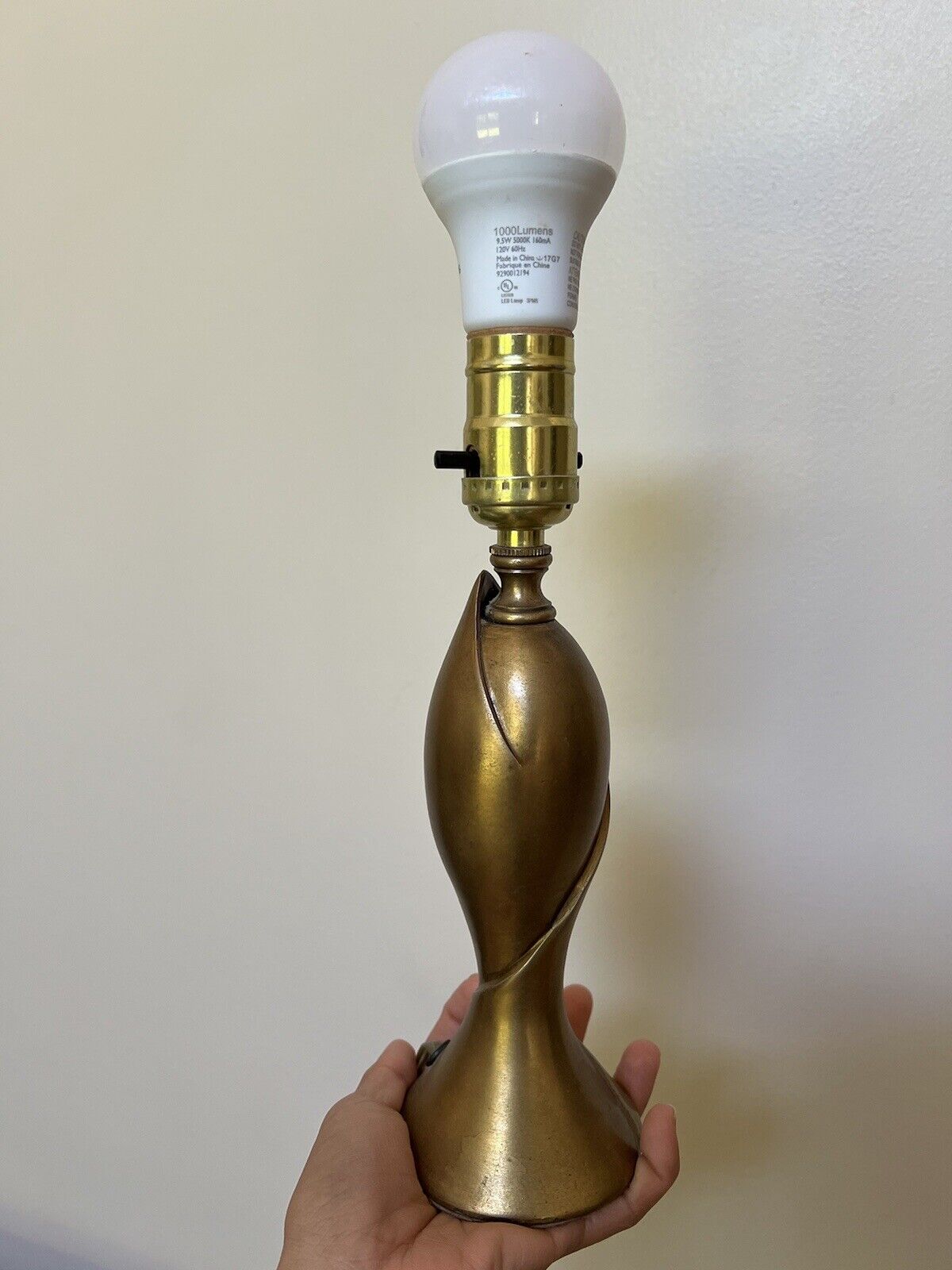 Vintage Brass Lamp 13”