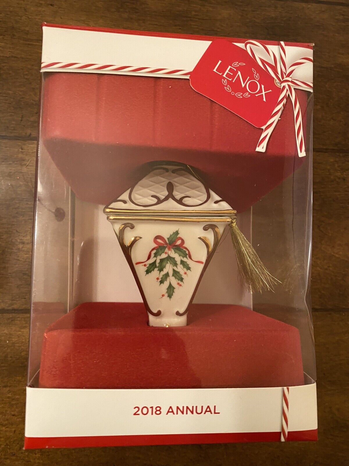 Lenox 2018 Holiday Annual Ornament Lantern Holly Berries Christmas Gift RARE