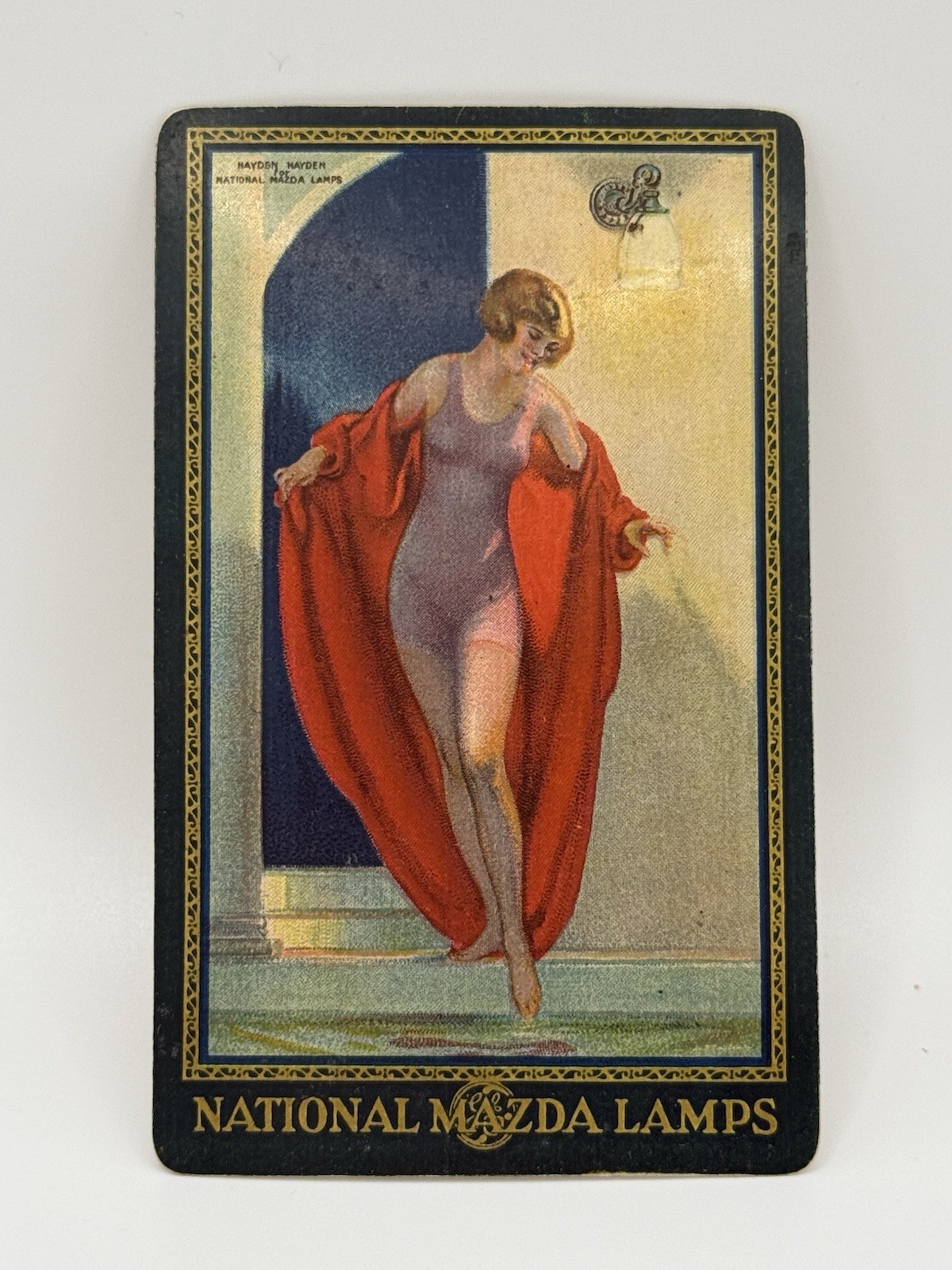 1927 National Mazda Lamps Calendar Card Hayden Art James Clark Co Louisville KY