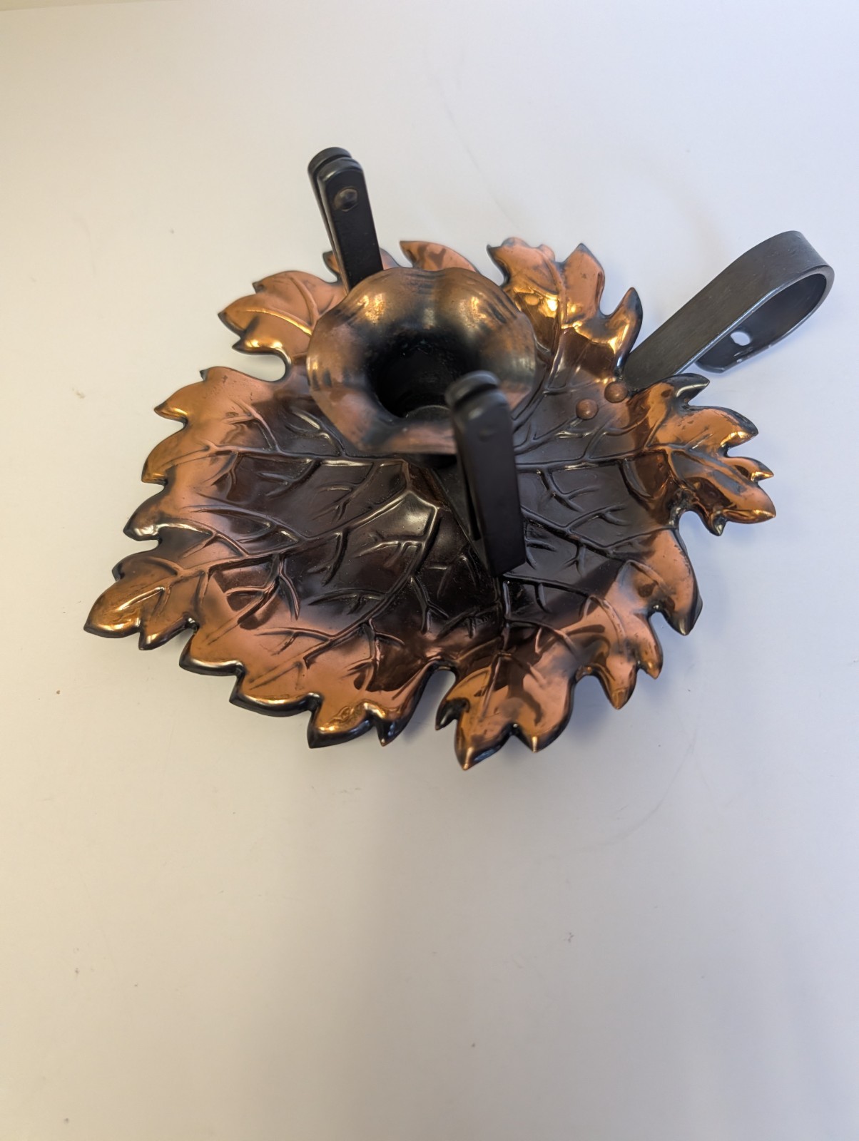Vintage Hammered Copper Swinging Taper Candle Holder Wall Hanging Or Tabletop