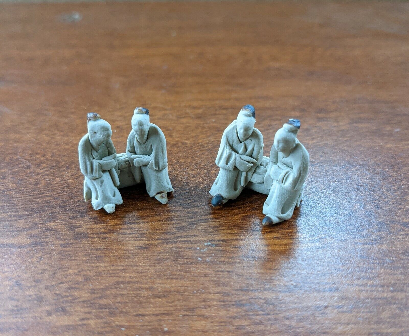 Mudmans, Miniature mud man figurine, 4 Mudmans for bonsai