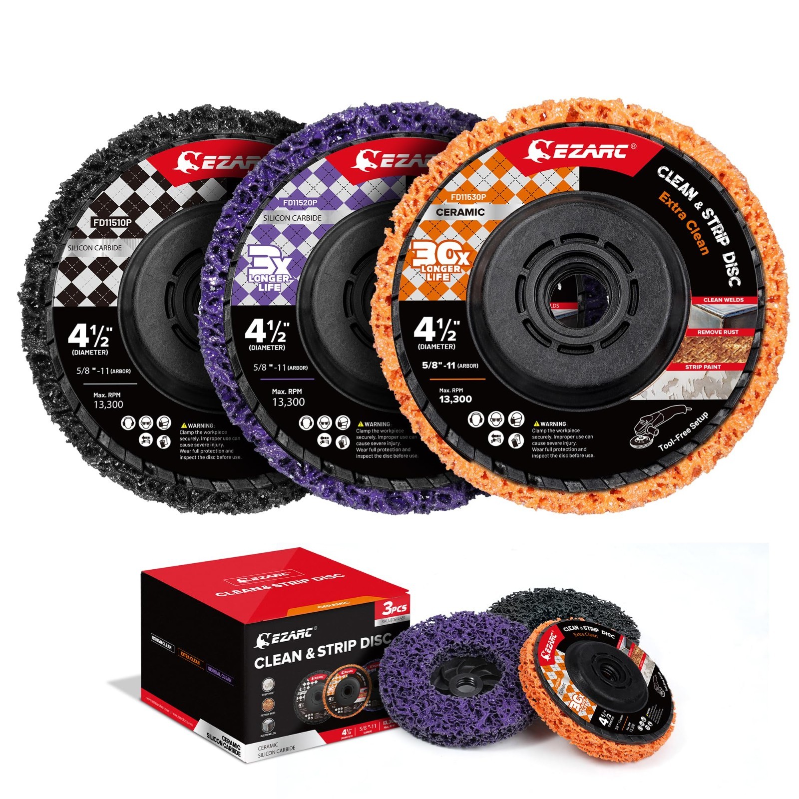 EZARC Paint Stripping Disc Set, 4-1/2\