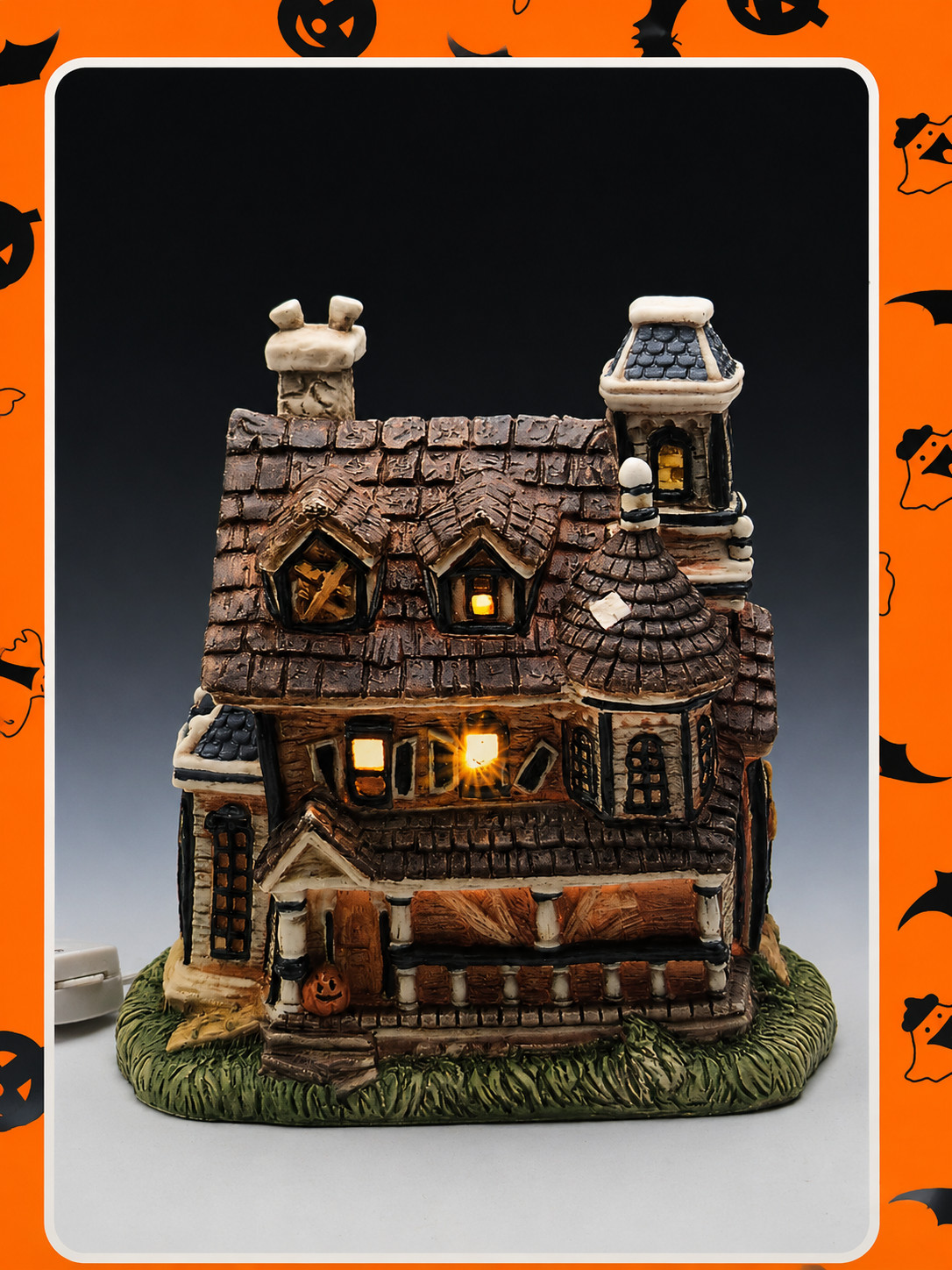 VTG Brinn\'s Porcelain Haunted House Halloween  Light Up Mausoleum