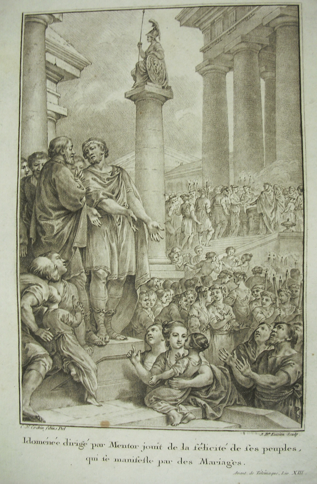 Jean-Baptiste LUCIEN d\'ap Charles-Nicolas COCHIN Telemachus Idoménée Mentor 1787