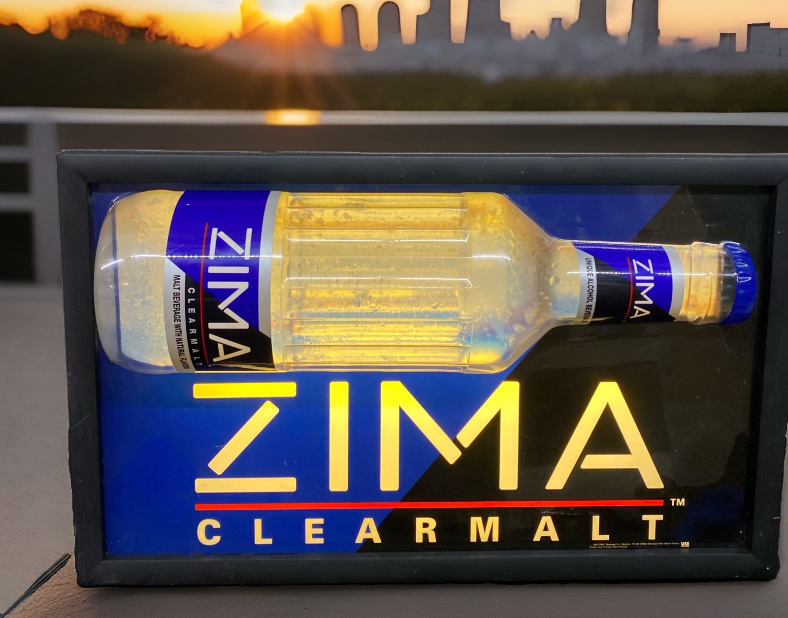 Zima Clearmalt Alcoholic Beverage Large Light Up Beer Sign Works 26x16 Vtg 1993