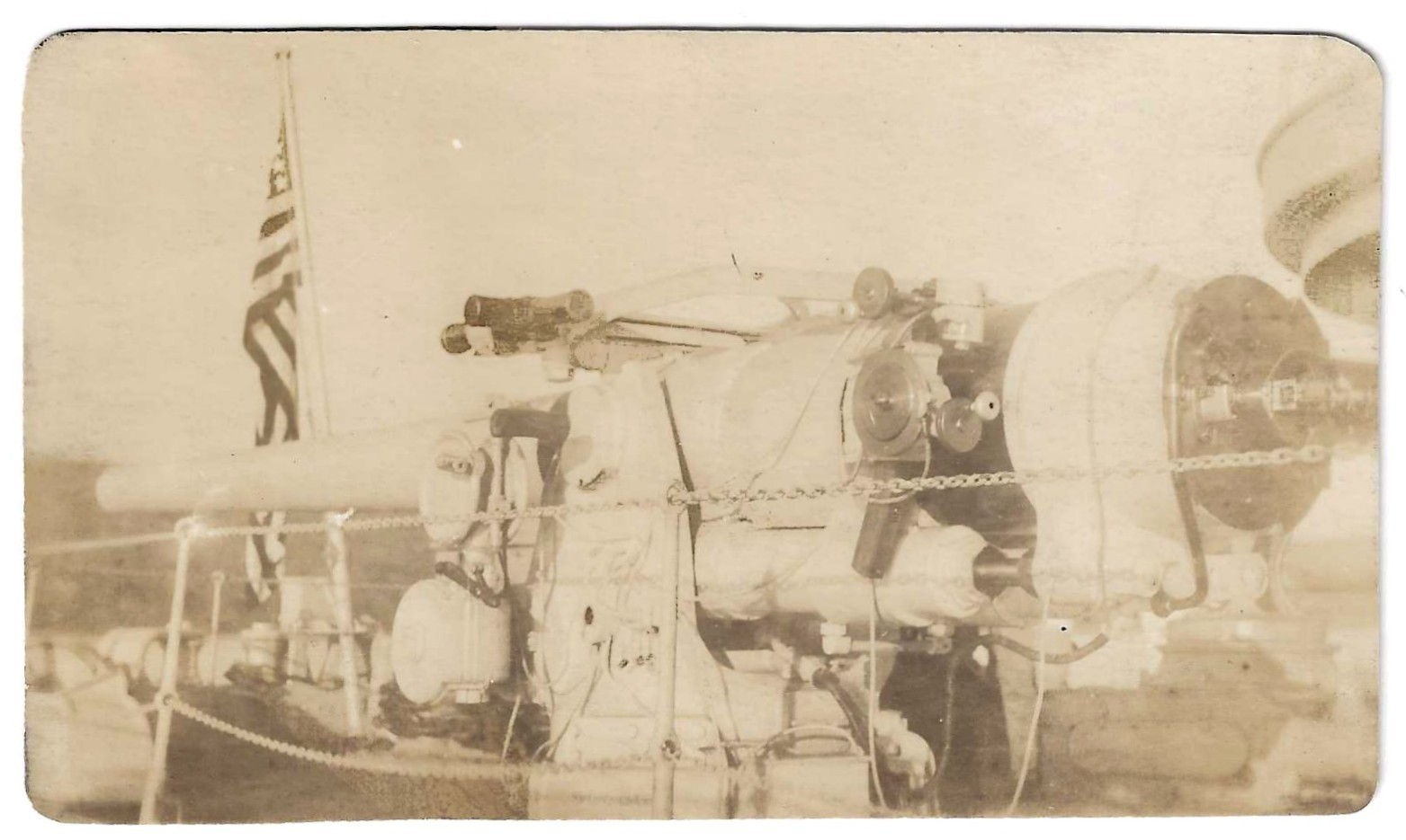 RPPC U.S. Navy Battleship Large Caliber Gun Real Photo Postcard 5X3