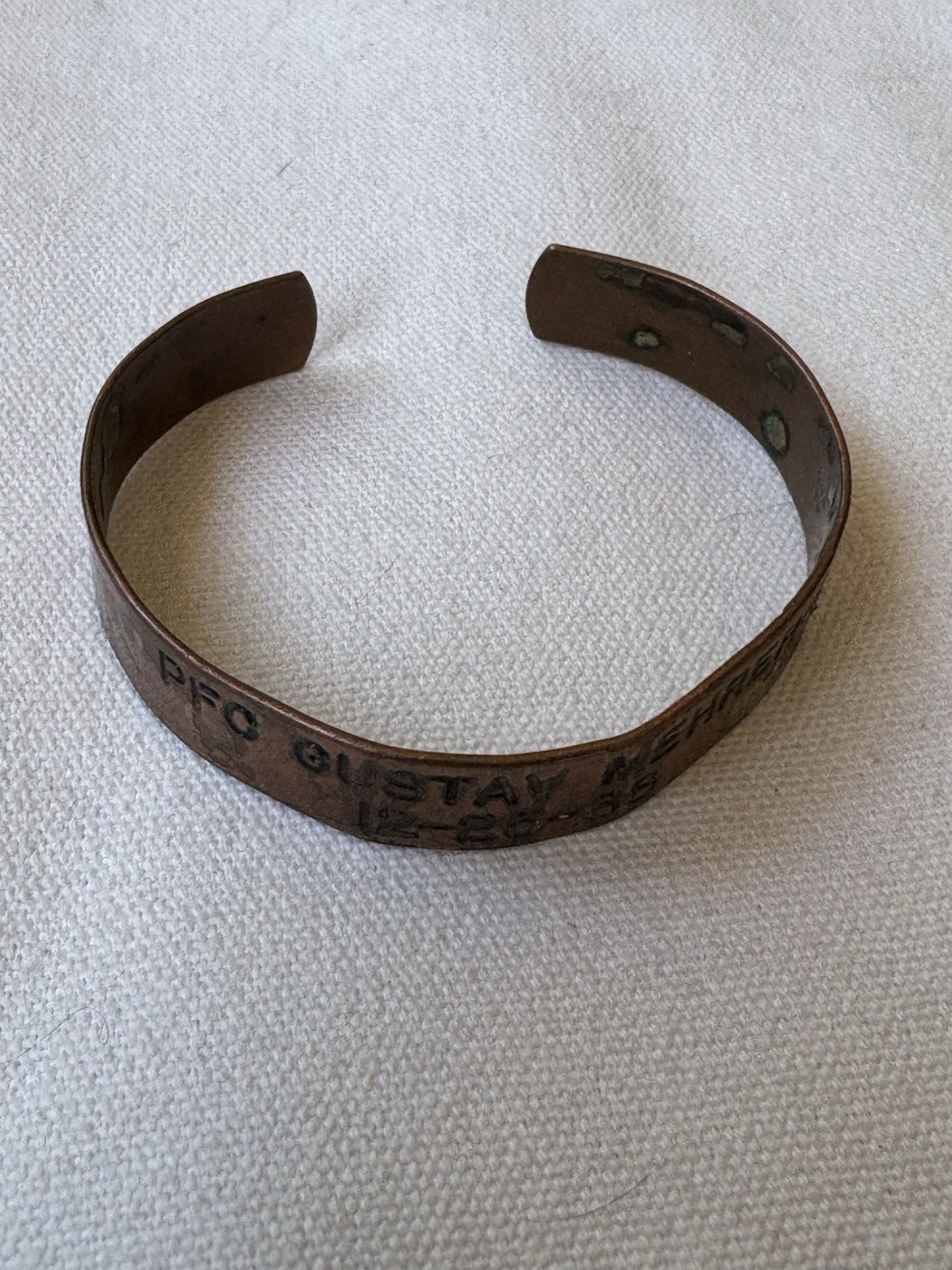 Vintage VIVA 1968 Vietnam War POW MIA Copper Bracelet - PFC Gustav Mehrer