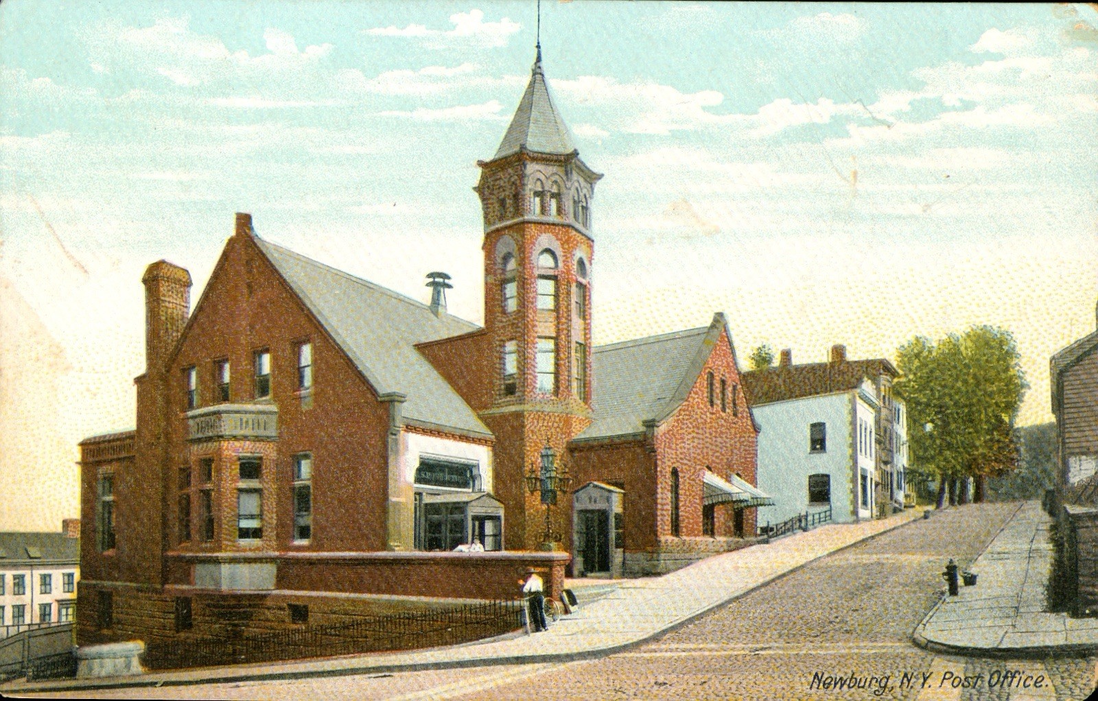 Post Office, Newburg, New York Postcard Antique c1909  N