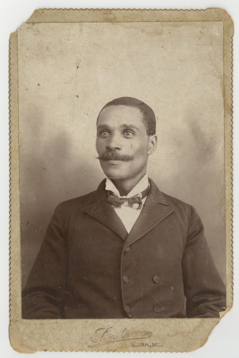 Black African American Male Whimsical Bowtie 1890 Cabinet Card Photo J14520 