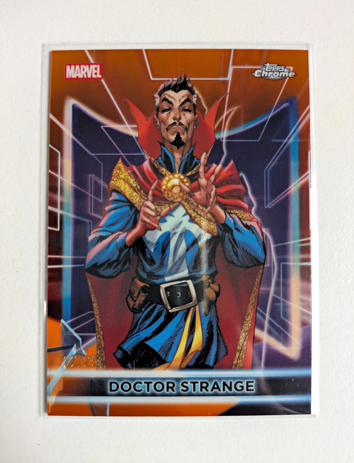 2026 Topps Neon Marvel Chrome Doctor Strange Orange /25