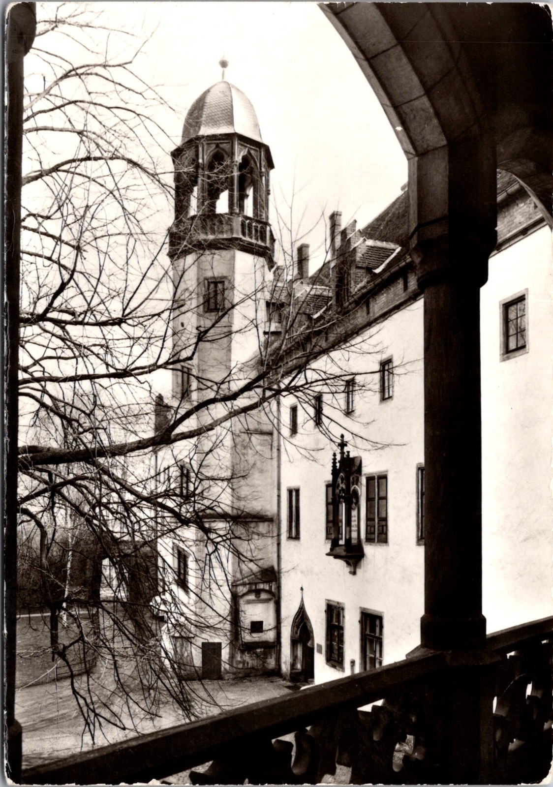 Lutherhaus Tower Katharinenportal Wittenberg Germany Real Photo RPPC Postcard