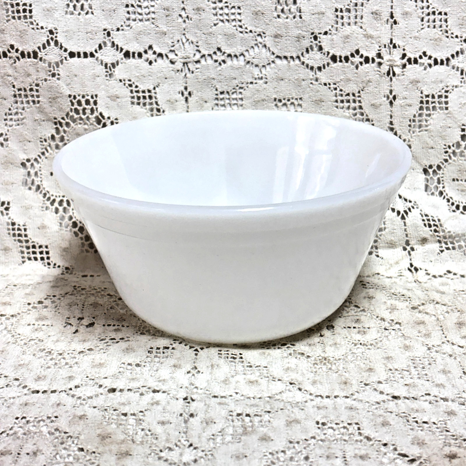 Federal Dura White 6” Mixing Bowl Oven Ware Double Band F Shield EXC+