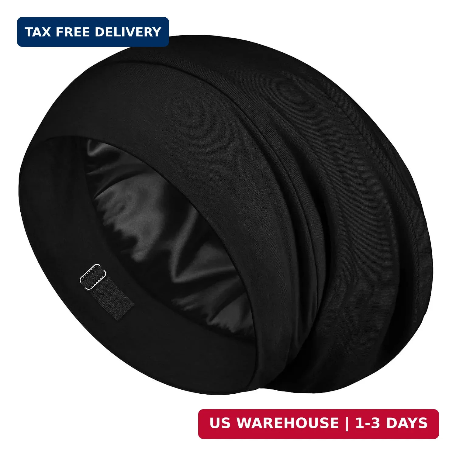 LULUSILK 100% Mulberry Silk Bonnet for Sleeping Women and Men, Black LULUSILK 100% Mulberry Silk Bonnet for Sleeping Women and Men, Black