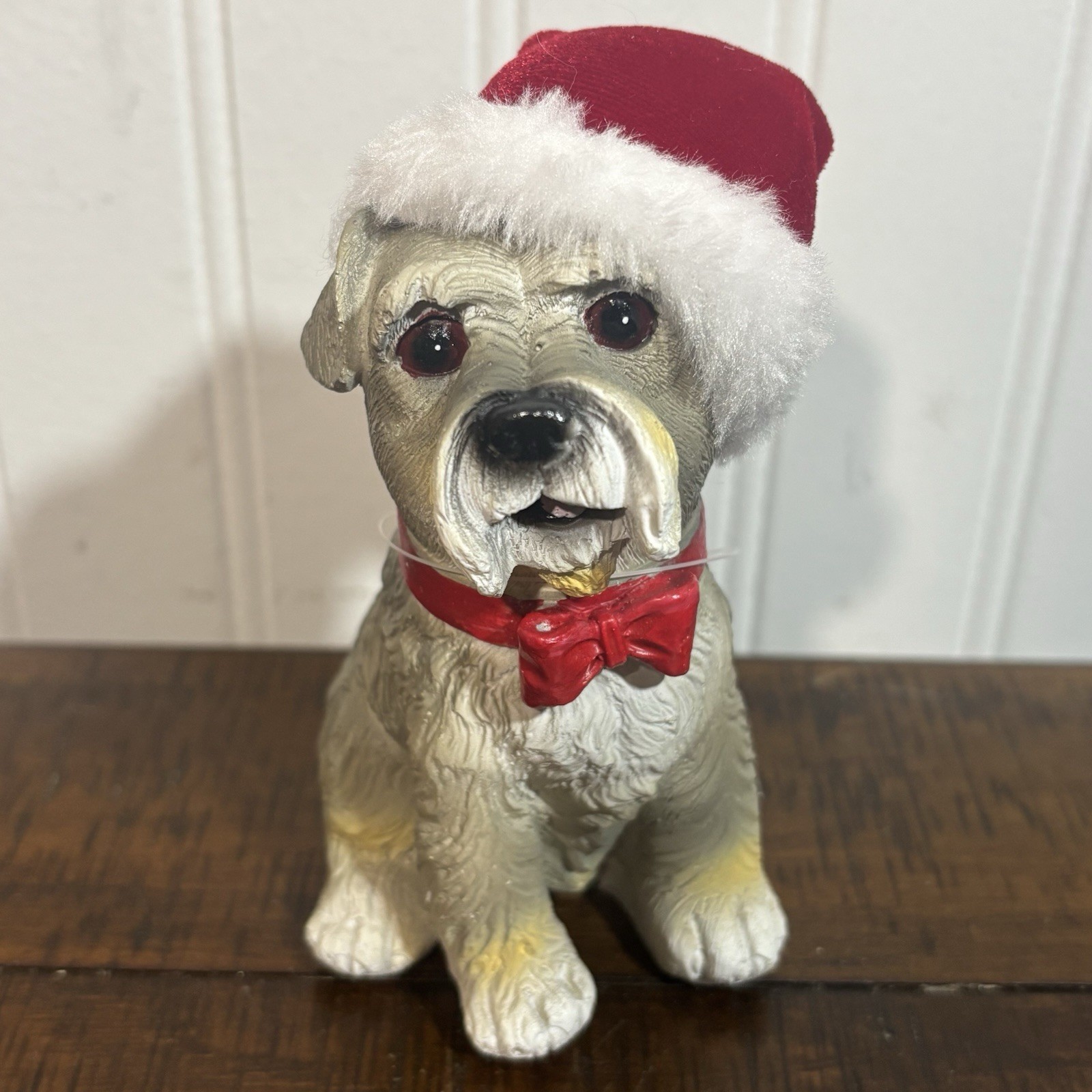 Westie Terrier Schnauzer Holiday Dog Santa Hat Ornament Christmas Home Decor
