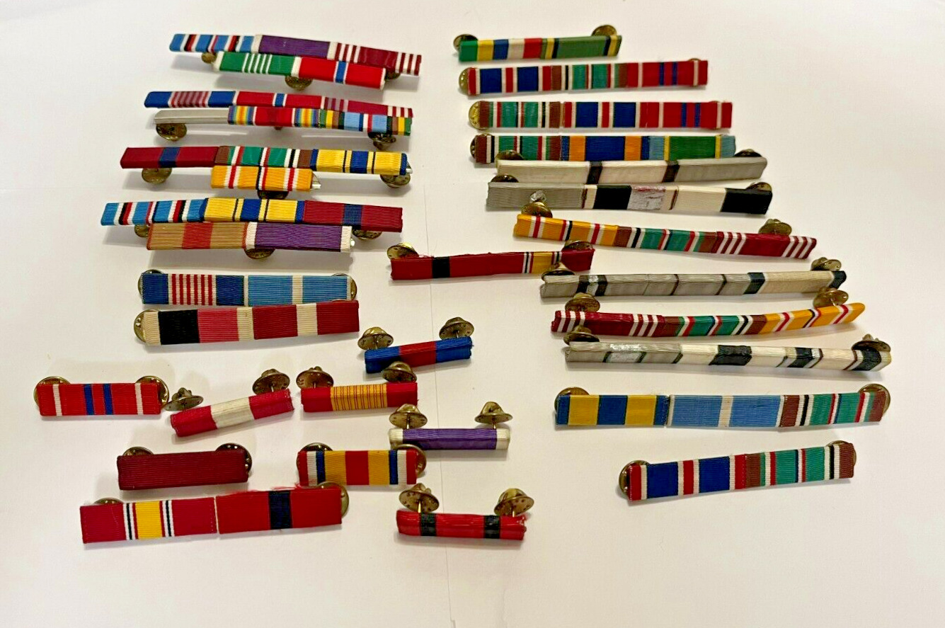 Vtg. Lot Of 28 Military Stripes Rank Bar Lapel Pins Great Condition Please Read