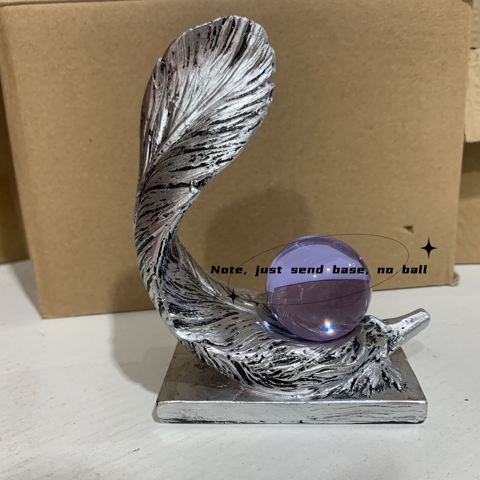 Feather Snake Reality Sphere bracket base natural Crystal ball holder G04