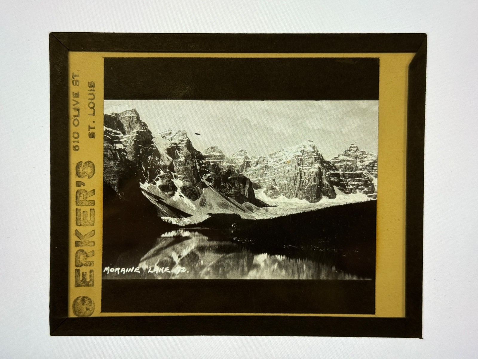 Antique Magic Lantern Slide Morraine Lake Landscape Banff National Park Canada