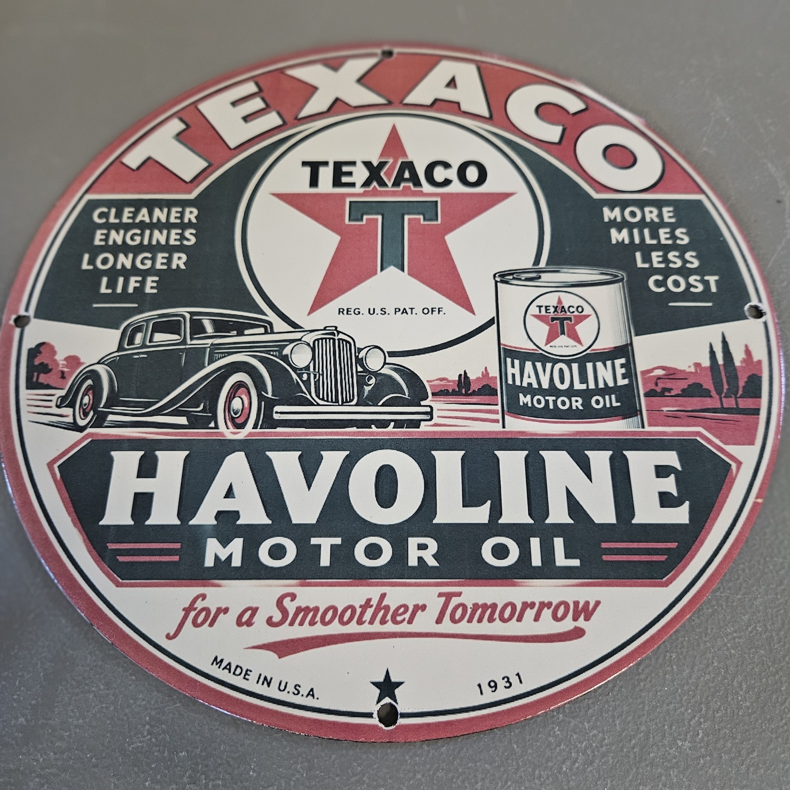 VINTAGE 1931 TEXACO HAVOLINE MOTOR OIL 12\