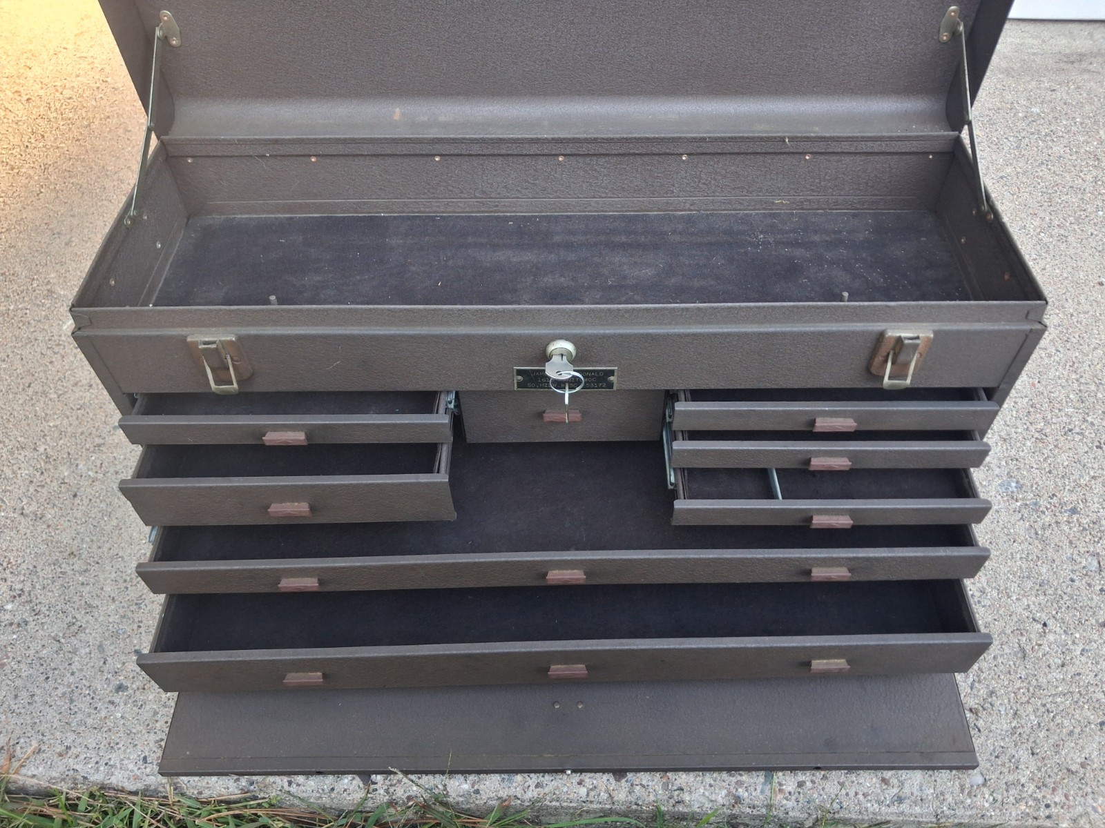 Kennedy Machinist Tool Box 526 - 8 Drawer Metal 2 Keys Vintage