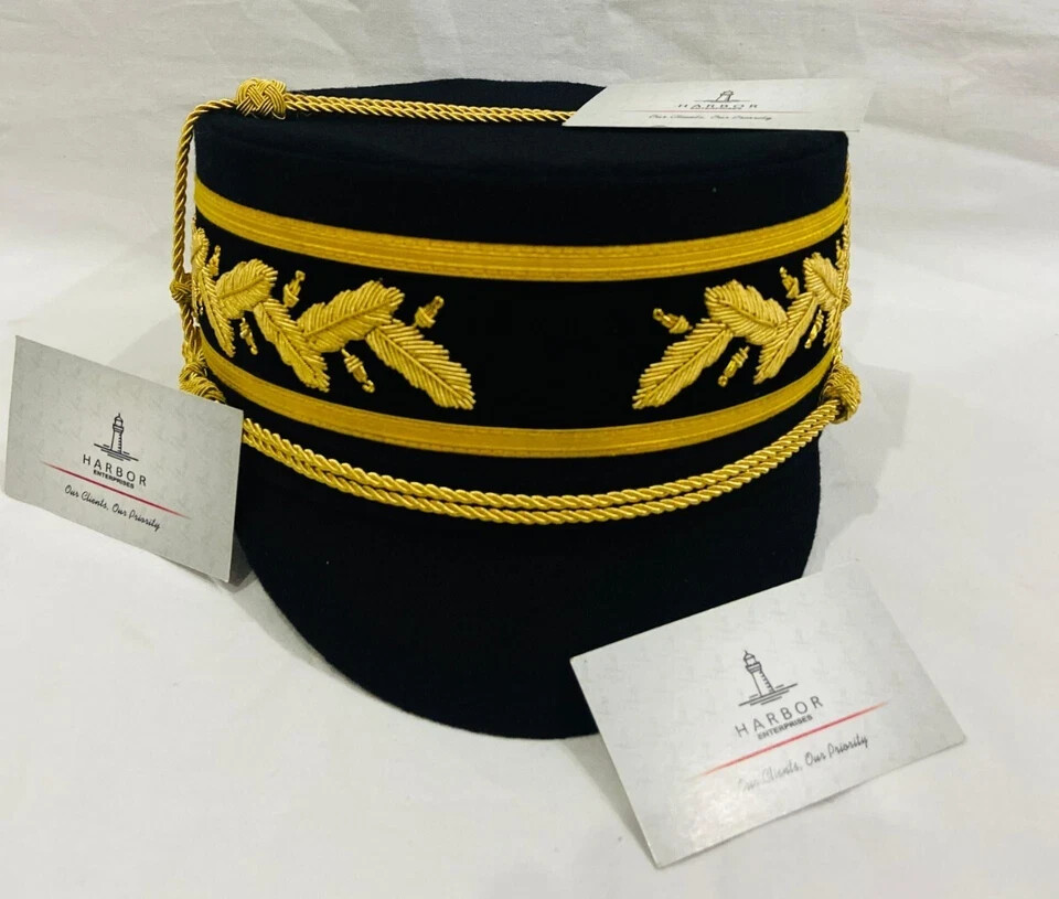 Handmade General Officer Peak Cap Fraternal Religious Organization Uniform Hat