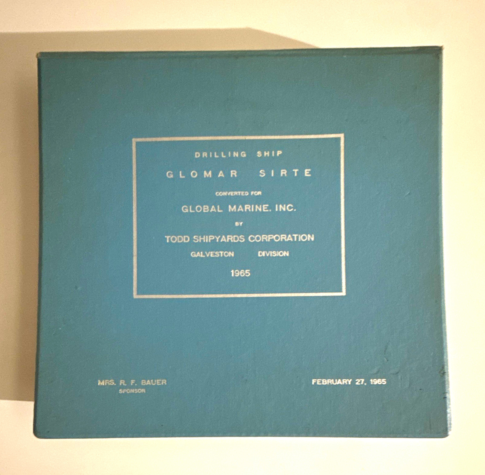 Vintage 1965 Glomar Sirte Drillship Photo Album Todd Shipyards Global Marineoil 