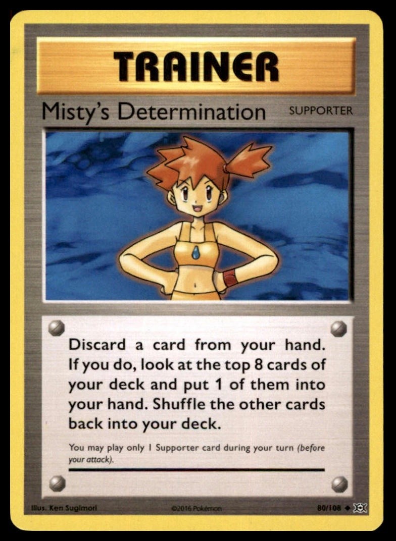 Pokémon 2016 Misty\'s Determination #80/108 Trainer Non-Sport Card The Pokémon