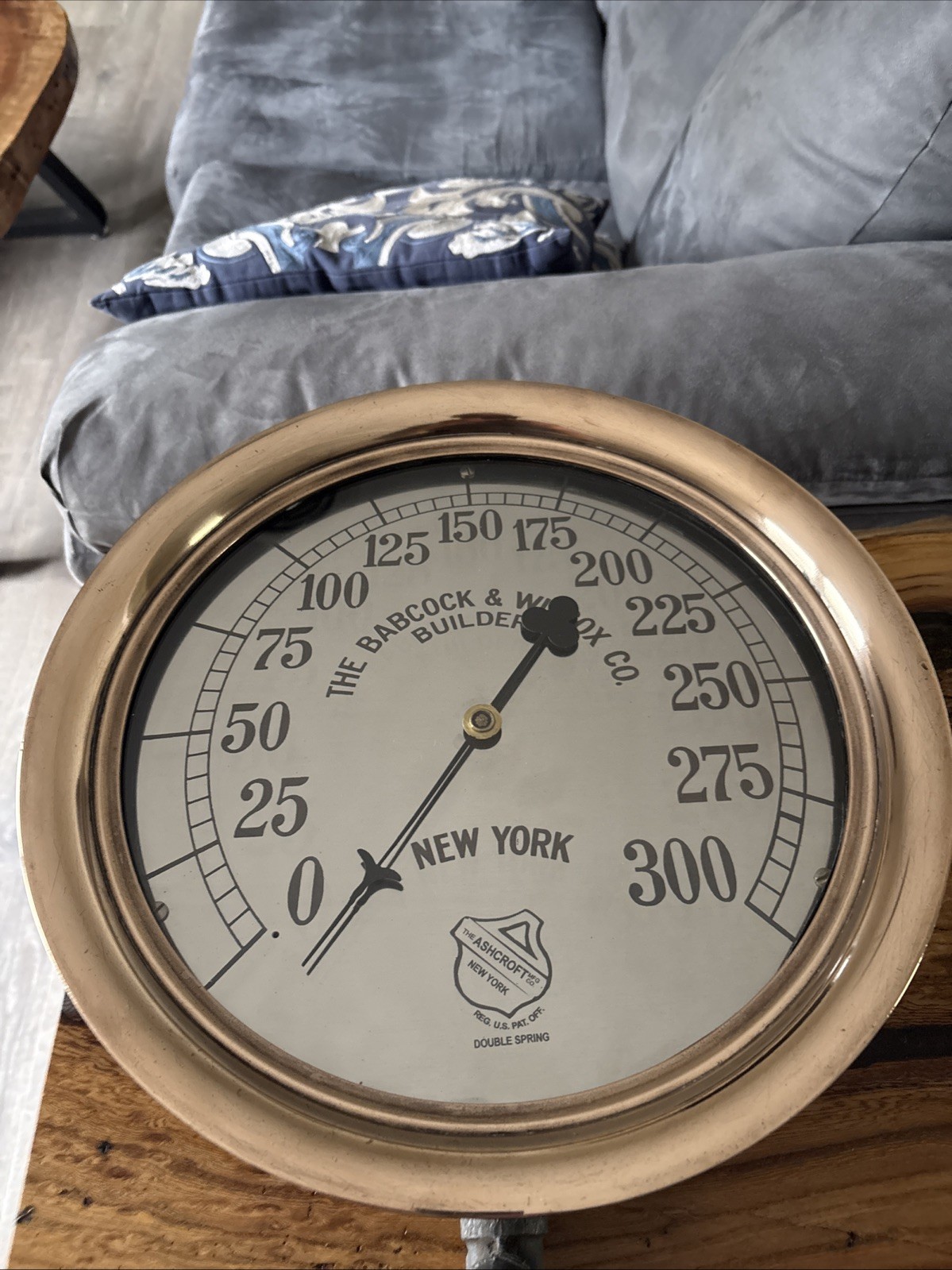 Antique Ashcroft Pressure Gauge 14 1/2Inch