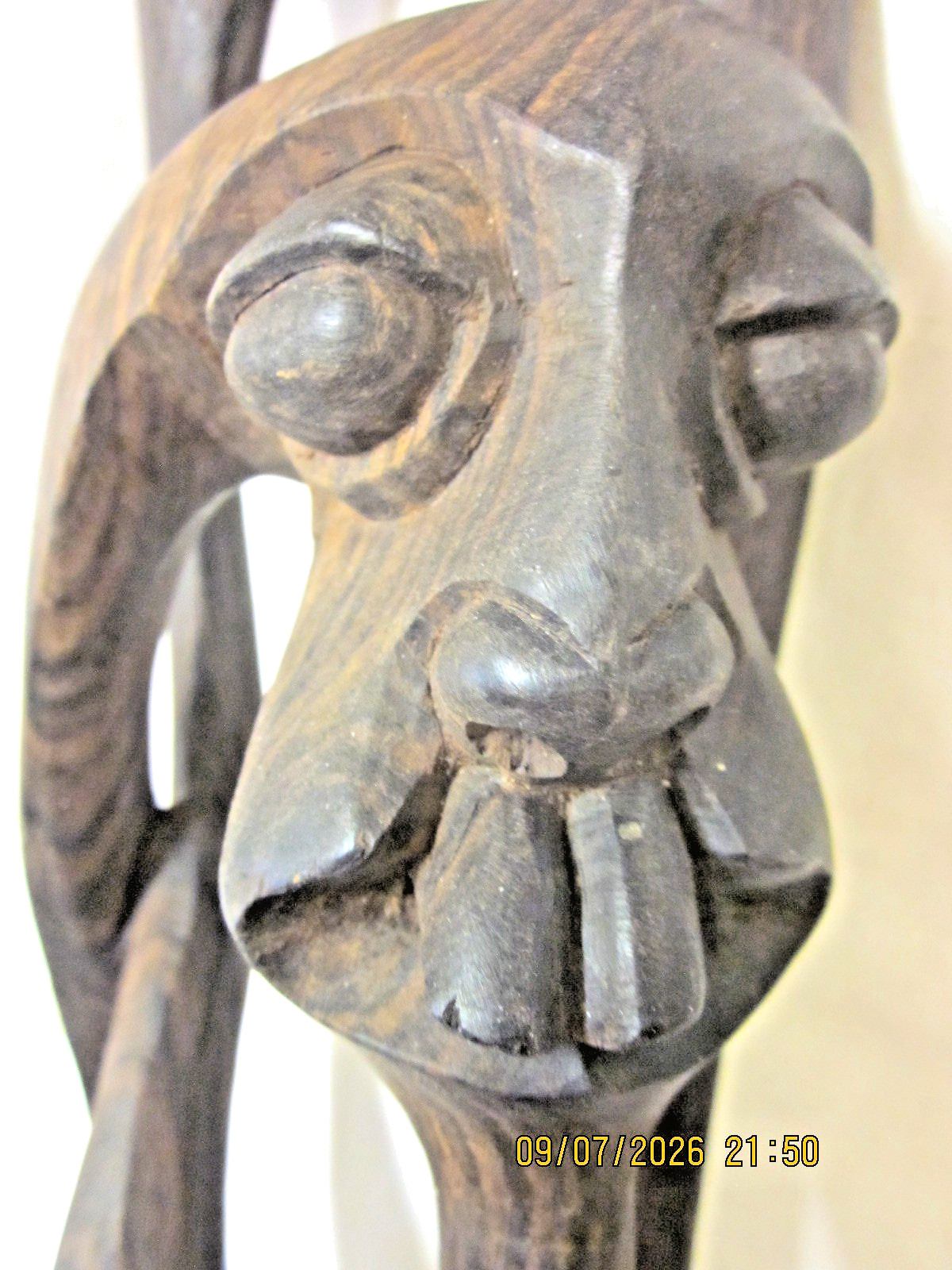 VINTAGE LARGE MAKONDE SHETANI AFRICAN WOOD CARVING 19.5\