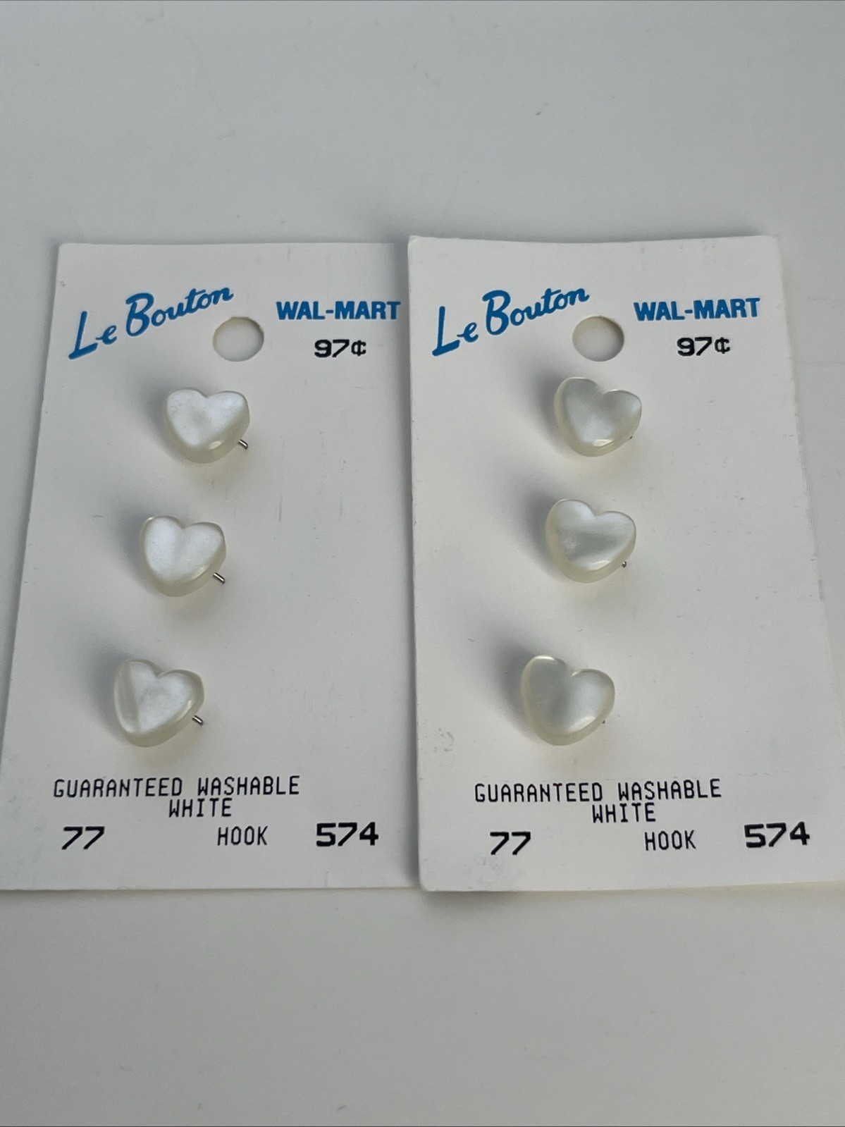 Vintage Le Bouton Heart Buttons Made In Italy New 